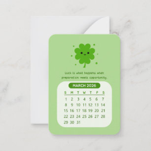Carte De Correspondance Calendrier mensuel kawaii motivationnel de mars 20