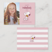 Carte De Correspondance Câlins de cœur de Snoopy | Saint-Valentin | Peanut (Devant / Derrière)