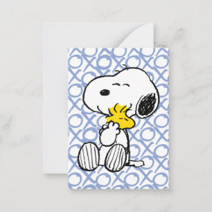 Carte De Correspondance Câlins Peanuts Snoopy & Woodstock XOXO