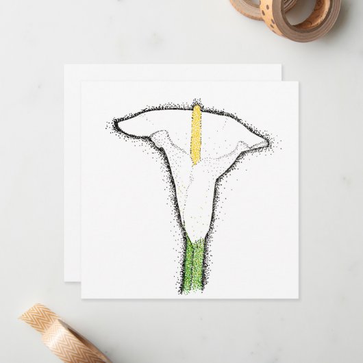 Carte De Correspondance Calla Lily (Devant/Arrière en situation)