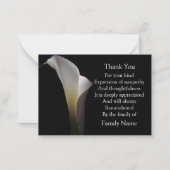 Carte De Correspondance Calla White Merci (Devant)