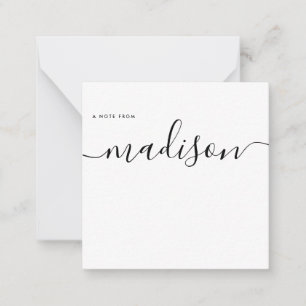 Carte De Correspondance Calligraphie de nom de monogramme girly minimalist