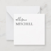 Carte De Correspondance Calligraphie de script moderne blanc (Devant)