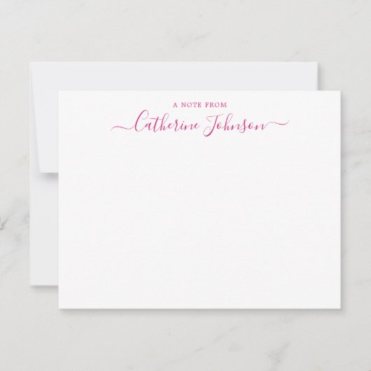 Carte De Correspondance Calligraphie De Script Moderne Une Note De Magenta (Devant)