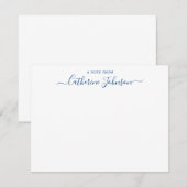 Carte De Correspondance Calligraphie De Script Moderne Une Note De Marine  (Devant / Derrière)