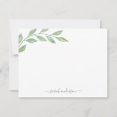 Carte De Correspondance Calligraphie de verdure Papeterie personnalisée (Devant)