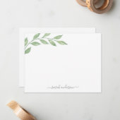 Carte De Correspondance Calligraphie de verdure Papeterie personnalisée (Devant/Arrière en situation)