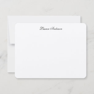 Carte De Correspondance Calligraphie élégante Noir & Blanc à plat
