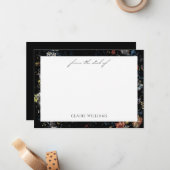 Carte De Correspondance Calligraphie florale noire (Devant/Arrière en situation)