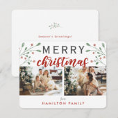 Carte De Correspondance Calligraphie Joyeux Noël Cherry Deux photos (Devant / Derrière)