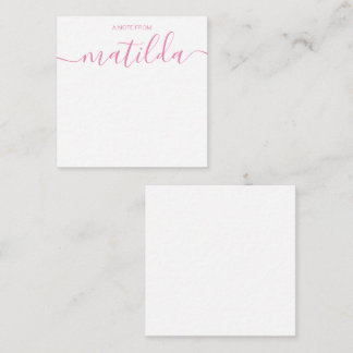 Carte De Correspondance Calligraphie manuscrite moderne Simple rose Note C
