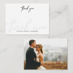 Carte De Correspondance Calligraphie minimaliste Mariage Photo Simple merc