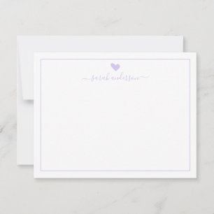Carte De Correspondance Calligraphie moderne Lumière Coeur pourpre Personn