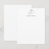 Carte De Correspondance Calligraphie monogramme classique tendance (Devant / Derrière)