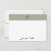 Carte De Correspondance Calligraphie Monogramme Nom Couleurs élégantes Mod (Devant)