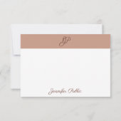 Carte De Correspondance Calligraphie Monogramme Nom Couleurs élégantes Mod (Dos)