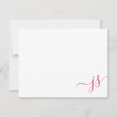 Carte De Correspondance Calligraphie monogramme rose vif (Devant)