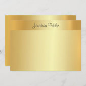 Carte De Correspondance Calligraphie Nom du script Elegant Gold Profession (Devant / Derrière)