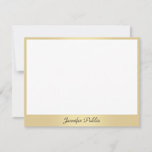 Carte De Correspondance Calligraphie Nom du script Texte Gold Elegant Modè