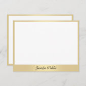 Carte De Correspondance Calligraphie Nom du script Texte Gold Elegant Modè (Devant / Derrière)