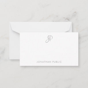 Carte De Correspondance Calligraphie personnalisée Monogramme simple Perso