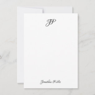Carte De Correspondance Calligraphie personnalisée Texte élégant Monogramm