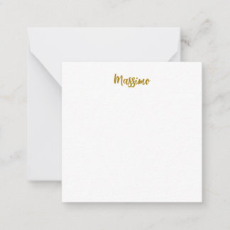 Carte De Correspondance Calligraphie Professionnel Élégant Couleur Or
