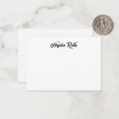 Carte De Correspondance Calligraphie rétro noir et blanc (Devant/Arrière en situation)