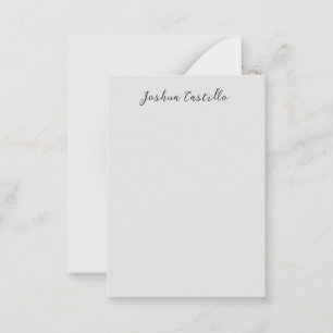 Carte De Correspondance Calligraphie Simple Gris Nom Professionnel