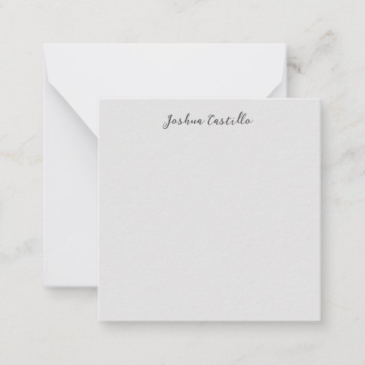 Carte De Correspondance Calligraphie Simple Gris Nom Professionnel (Devant)