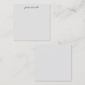 Carte De Correspondance Calligraphie Simple Gris Nom Professionnel (Devant / Derrière)