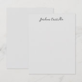 Carte De Correspondance Calligraphie Simple Gris Nom Professionnel (Devant / Derrière)