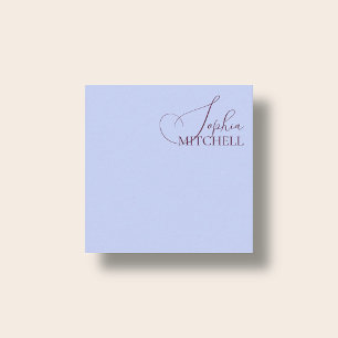 Carte De Correspondance Calligraphie unique minimaliste Pervenche