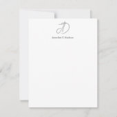 Carte De Correspondance Calligraphy trendy classical monogram  (Devant)
