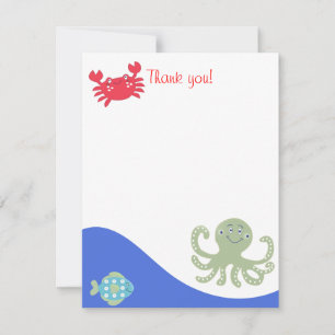 Carte De Correspondance CALYPSO sous le Merci plat de pieuvre de mer