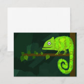 Carte De Correspondance Caméléon mignon vert (Devant / Derrière)