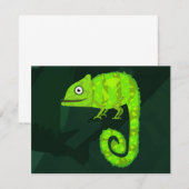 Carte De Correspondance Caméléon mignon vert (Devant / Derrière)