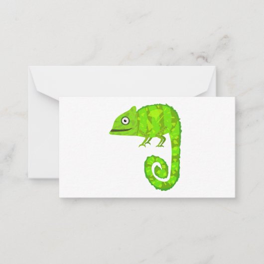 Carte De Correspondance Caméléon mignon vert (Devant)