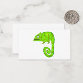 Carte De Correspondance Caméléon mignon vert (Devant/Arrière en situation)