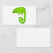 Carte De Correspondance Caméléon mignon vert (Devant / Derrière)