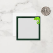 Carte De Correspondance Caméléon mignon vert (Devant/Arrière en situation)