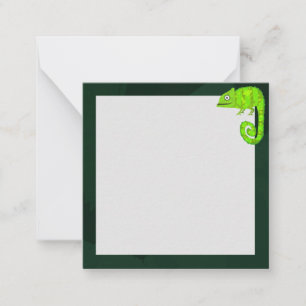 Carte De Correspondance Caméléon vert mignon