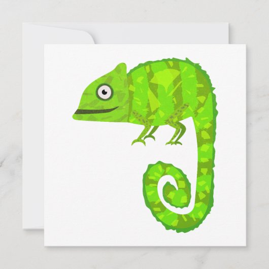 Carte De Correspondance Caméléon vert mignon (Devant)
