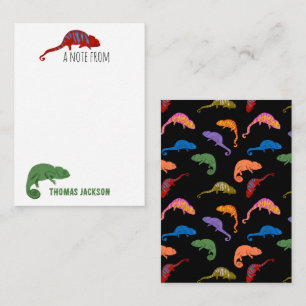 Carte De Correspondance Caméléons Reptiles Colorés Lézards Enfants