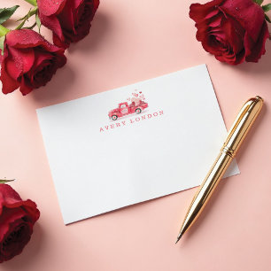 Carte De Correspondance Camion à aquarelle rouge livraison spéciale de la