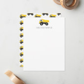 Carte De Correspondance Camion à benne Camion de construction Enfants (Devant/Arrière en situation)