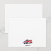 Carte De Correspondance Camion de pompiers rouge moderne avec nom personna (Devant / Derrière)