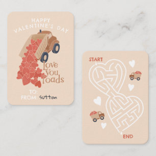 Carte De Correspondance Camion de vidange et des tas de coeurs salle de cl