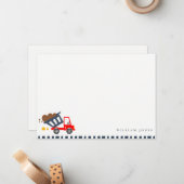 Carte De Correspondance Camion Jaune de la Marine toute l'âge Anniversaire (Devant/Arrière en situation)