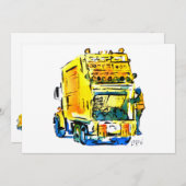 Carte De Correspondance Camion jaune garbage #130704 (Devant / Derrière)